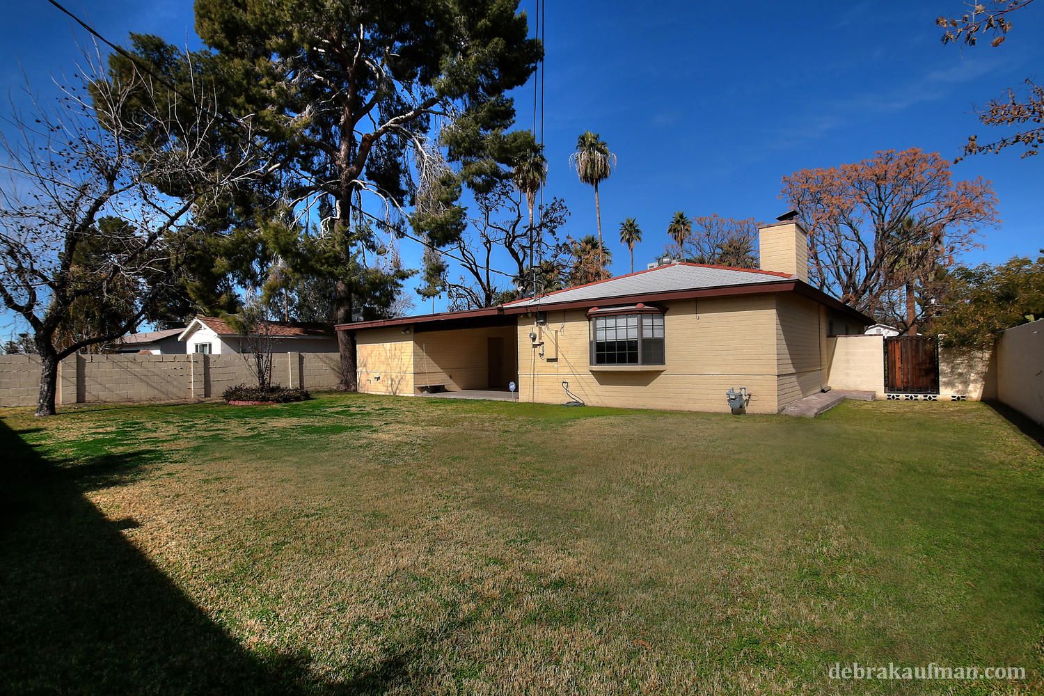Block fencing with Brick Accents